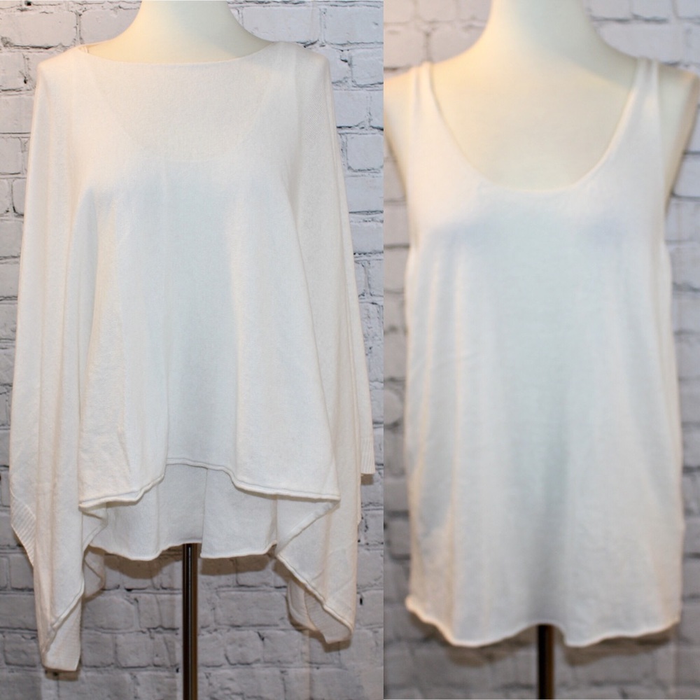 The Row cashmere ivory poncho